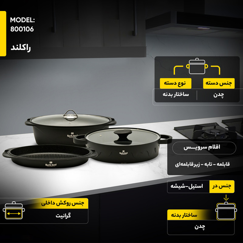 سرویس پخت و پز 21 پارچه راکلند کد 800106