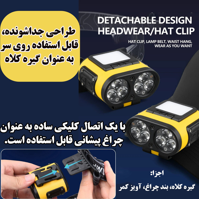 چراغ پیشانی مدل T152 با نور مهتابی