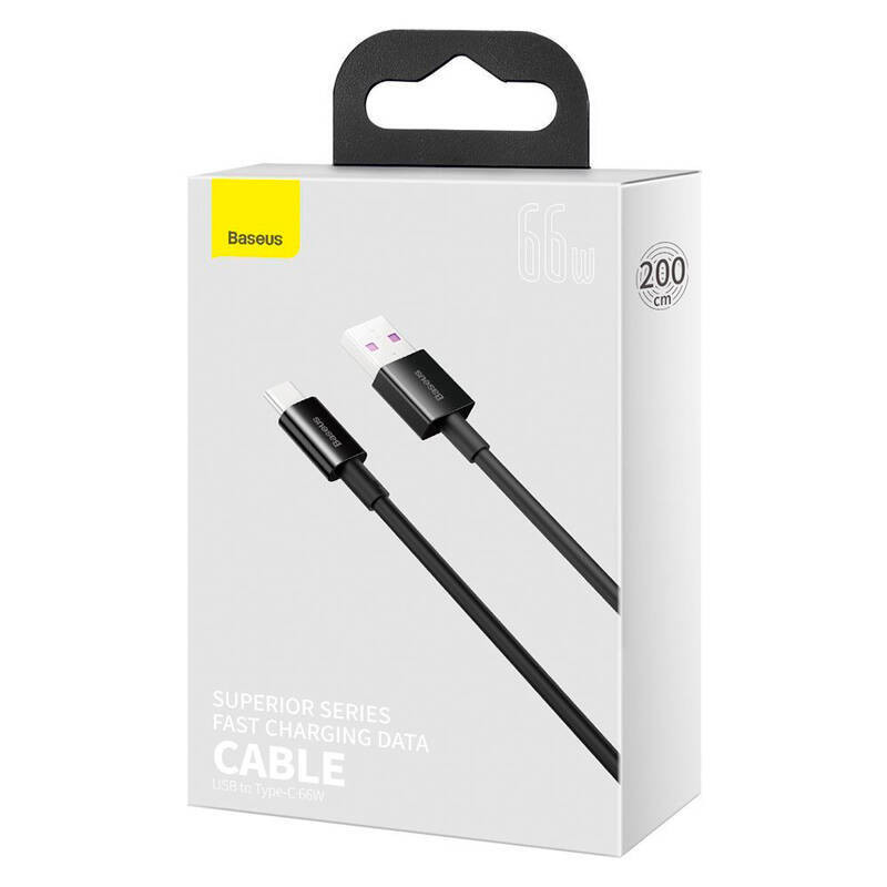 کابل تبدیل USB به USB-C باسئوس مدل Superior Series CATYS-A 6A 66W طول 2 متر