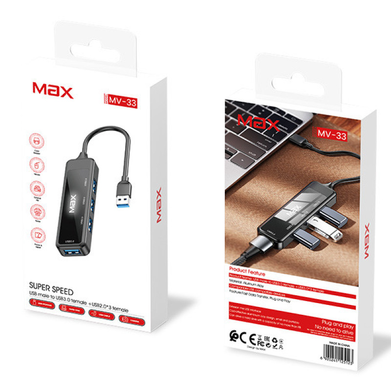 هاب 4 پورت USB3.0 تویین مکس مدل MV-33