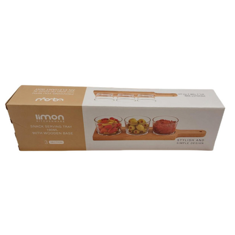 اردوخوری لیمون مدل گرد پایه چوبی کد RM37 مجموعه 3 عددی