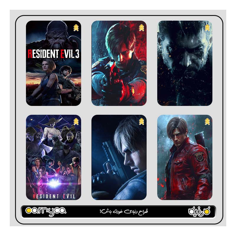 استيکر کارت کارنيکا طرح رزدینت اویل Resident Evil کد 69577 مجموعه 6 عددی