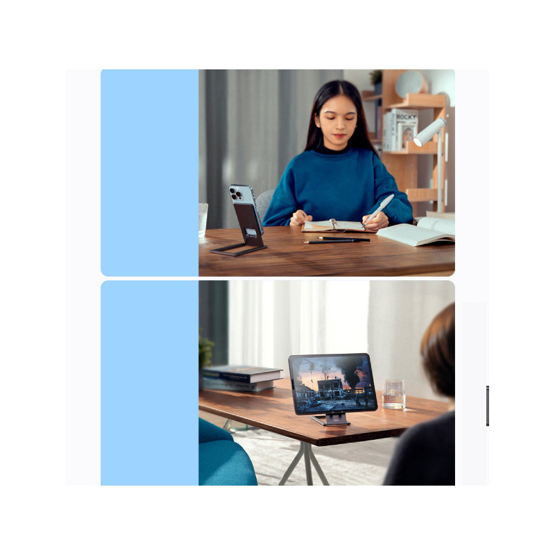 پایه نگهدارنده گوشی موبایل و تبلت بیسوس مدل Foldable Metal Desktop Holder LUKP000013