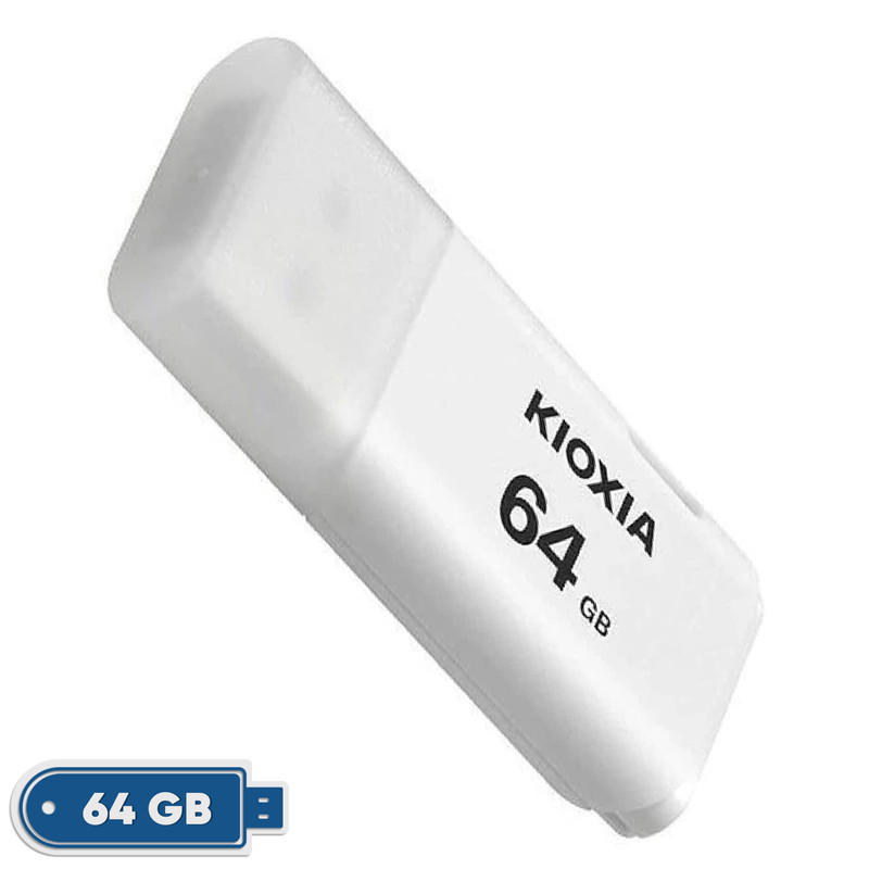 فلش مموری کیوکسیا مدل U202 ظرفیت 64 گیگابایت با رابط USB 2.0، بدنه پلاستیکی مقاوم، درپوش‌دار، سازگار با کامپیوتر، لپ‌تاپ، گوشی، تبلت و تلویزیون، پشتیبانی از Windows 11 و macOS نسخه 12 تا 15