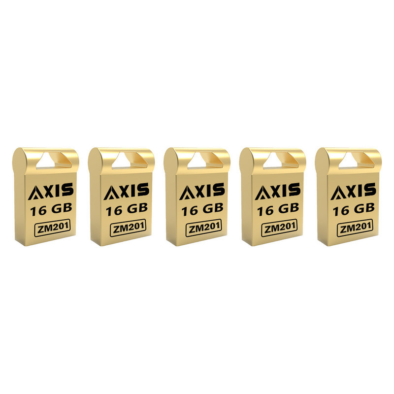 فلش مموری اکسیس مدل ZM201-16-5pcs ظرفیت 16 گیگابایت با رابط USB2.0 بسته 5 عددی