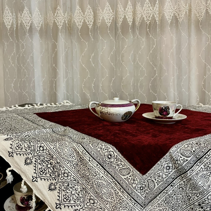 رومیزی مخمل مدل 100-100