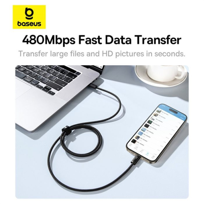 کابل تبدیل USB-C به USB-C بیسوس مدل Dynamic 3 Series 100W طول 2 متر