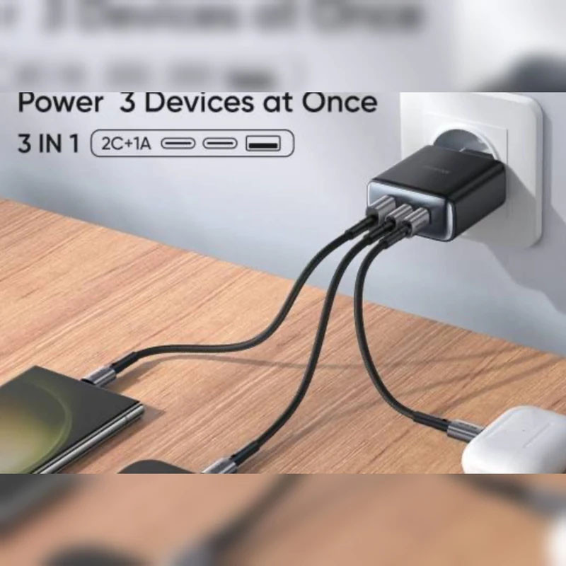 شارژر دیواری 45 وات 3 پورت مک دودو مدل 3-Ports به همراه کابل تبدیل USB-C به USB-C