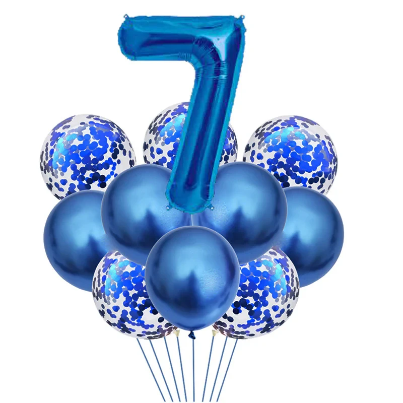 بادکنک مسترتم طرح کروم شیشه ای پولکی پلاس کد 7 بسته 11 عددی