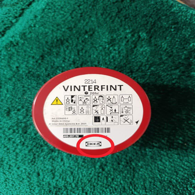 شمع لیوانی معطر ایکیا مدل vin با رایحه لیمو زمان اتمام 20 ساعت