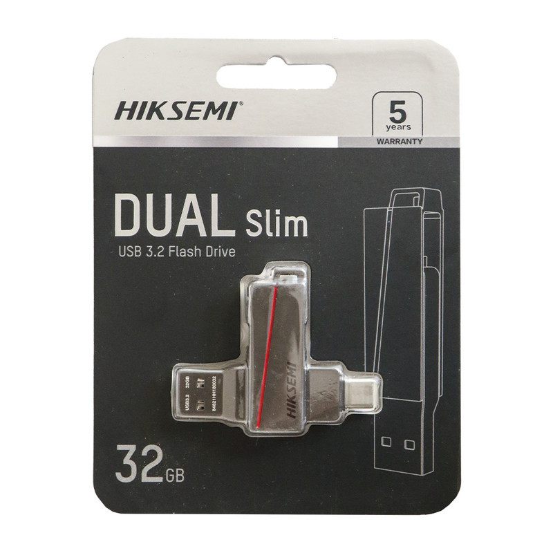 فلش مموری هایک سمی مدل DUAL SLIM E307C ظرفیت 32 گیگابایت با رابط USB 3.2