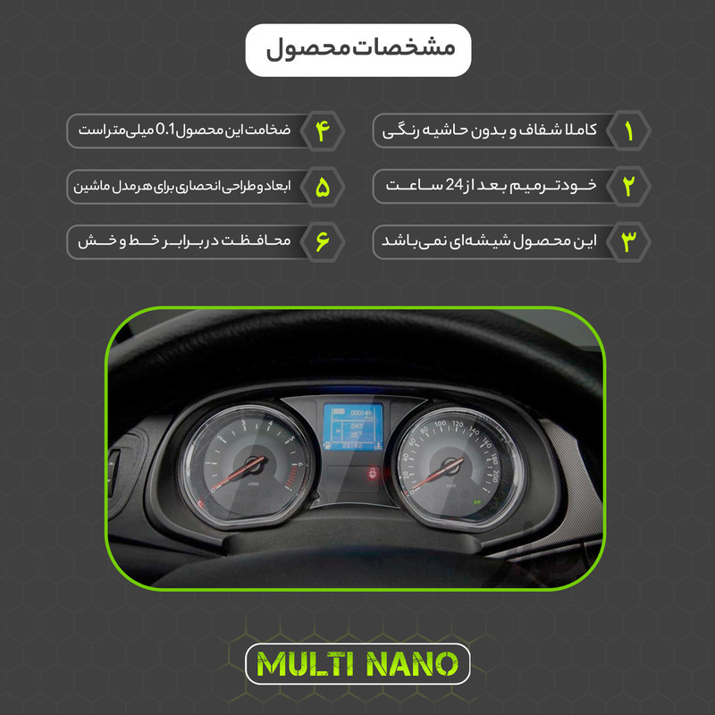 برچسب محافظ صفحه کیلومتر خودرو مولتی نانو مدل X-S1T مناسب برای ایران خودرو تارا