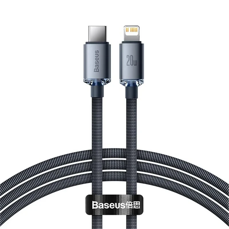 کابل تبدیل USB-C به لایتنینگ بیسوس مدل Crystal Shine طول 1.2 متر