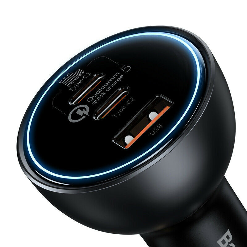 شارژر فندکی 160 وات باسئوس مدل TZCCZM-0G به همراه کابل USB-C