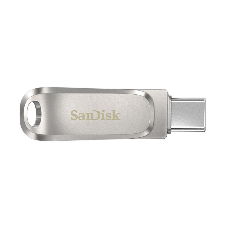 فلش مموری سن دیسک Ultra Dual Drive Luxe ظرفیت 1 ترابایت با دو رابط USB Type-C و USB Type-A، طراحی تاشو، فلزی، سازگار با ویندوز، مک، اندروید و iOS، استاندارد USB 3.2 Gen2