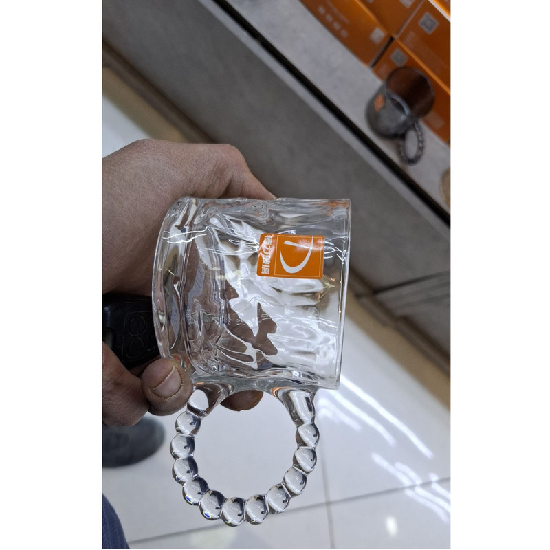لیوان دلی گلس مدل دسته حلقه‌ ای کد TZ4301 بسته شش عددی