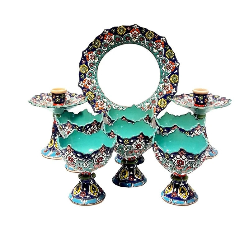 مجموعه ظروف هفت سین 9 پارچه مدل میناکاری