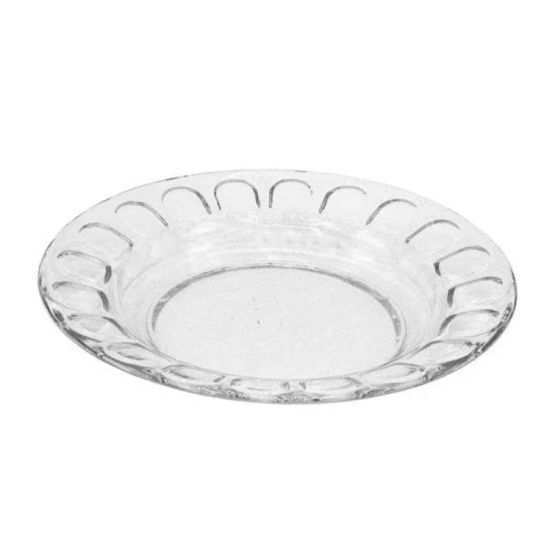 بشقاب خورش خوری شیشه و بلور اصفهان مدل گلایل کد 75 بسته 6 عددی