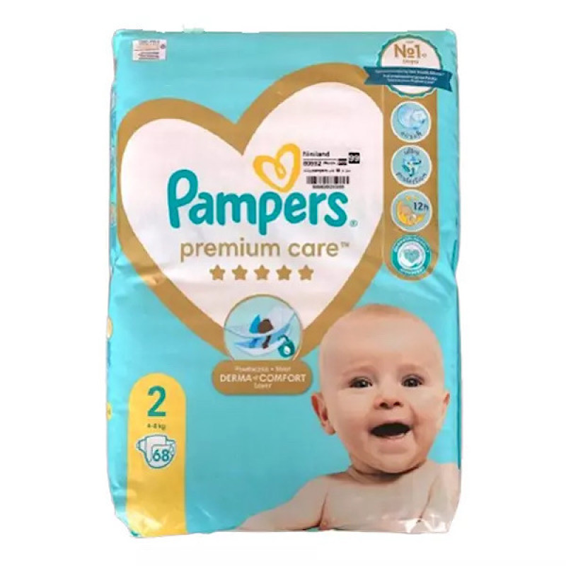 پوشک بچه پمپرز مدل premium care سایز ۲ بسته ۶۸ عددی