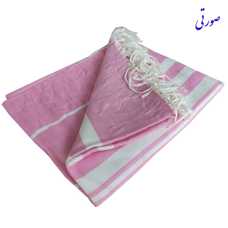 حوله حمام نساجی هنر یزد مدل خط دار ریشه دار سایز 100×180 سانتی متر