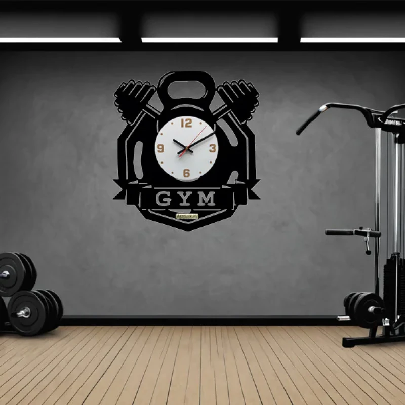 ساعت دیواری آذرلاکچری طرح باشگاه بدنسازی کدgym01