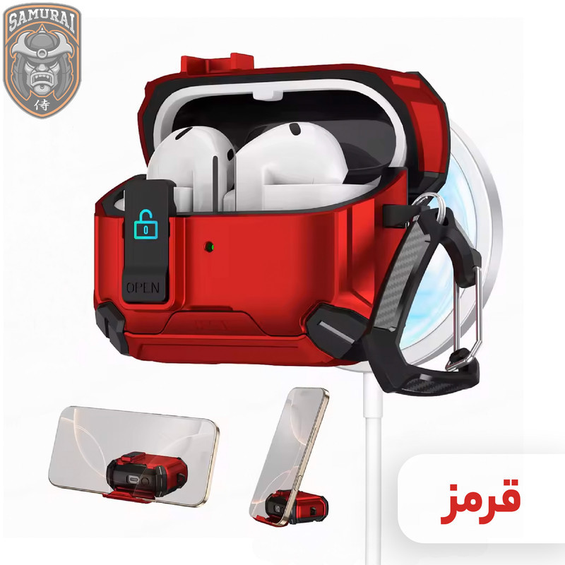 کاور سامورایی مدل Quad-37 مناسب برای کیس هدفون سامسونگ Galaxy Buds 3 Pro  Buds 3  Buds 3 FE