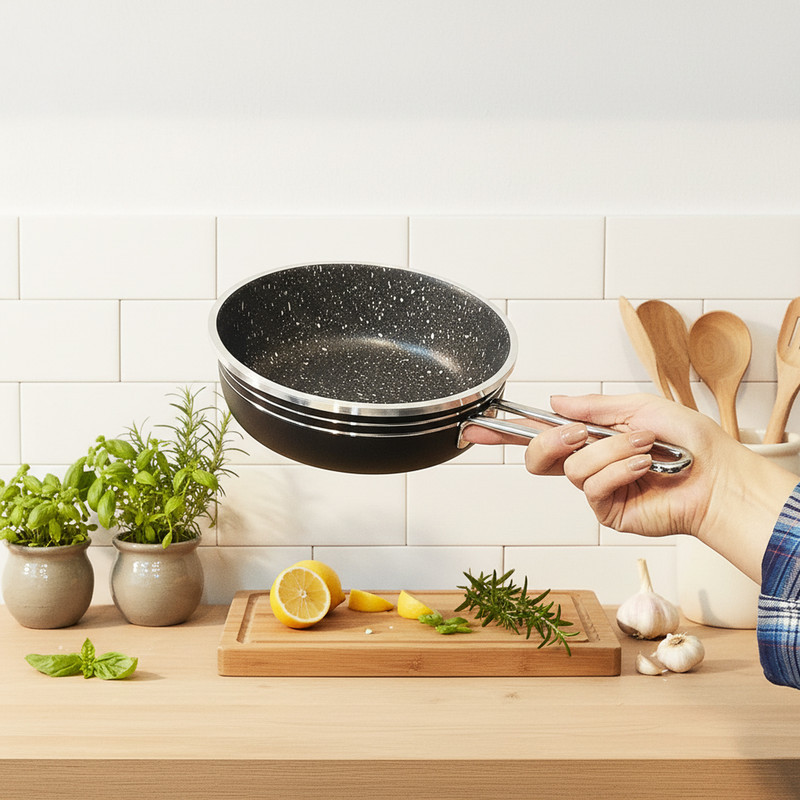 تابه گرانیتی ظرف سازان اسدیان مدل سیلور سایز 20