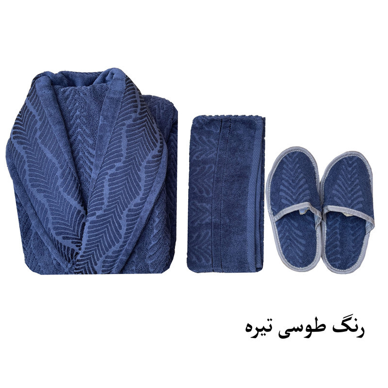 سرویس حوله پالتویی ۳ تکه هنرمند مدل لوکس لاین سایز ۱۲۵