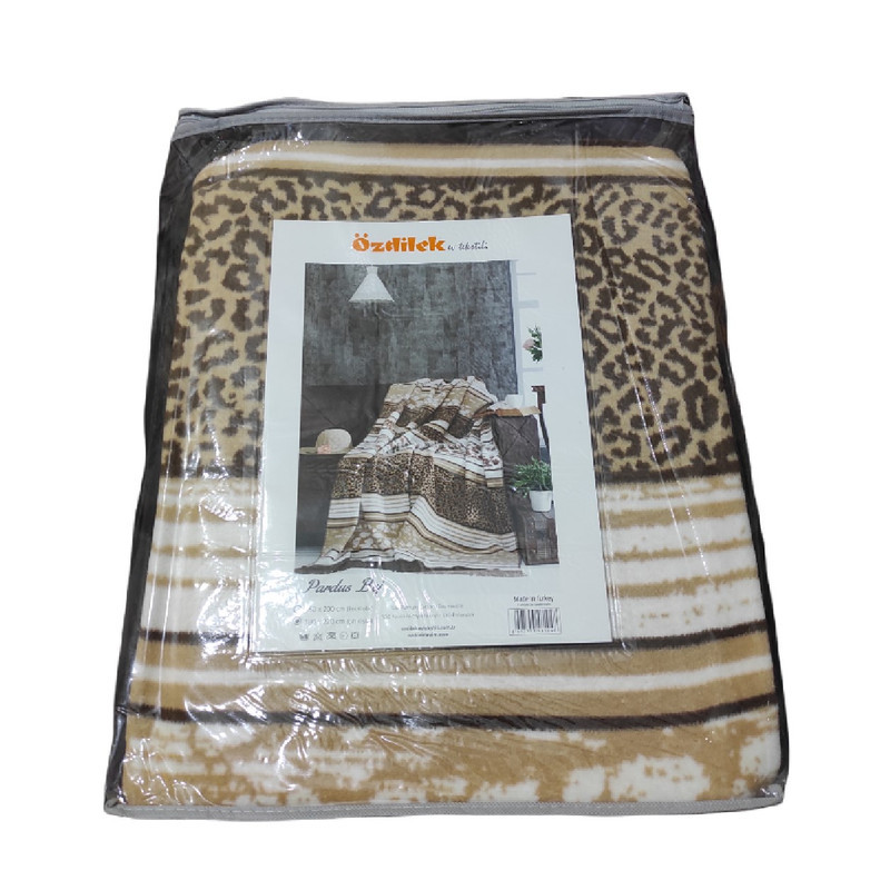 پتو ازدیلک مدل Pardus Bej سایز 180×220 سانتی متر