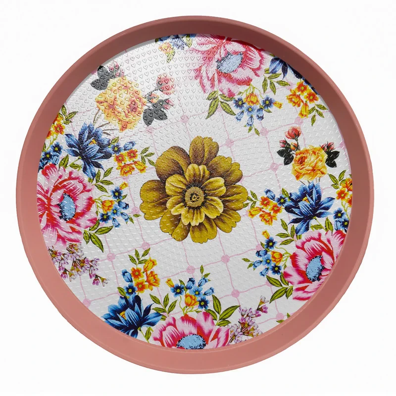 سینی بدون دسته میسا پلاستیک طرح گل کد 175-1 سایز 34×34 سانتی متر
