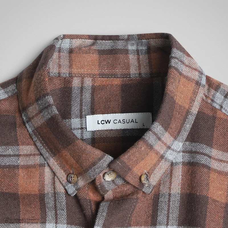 پیراهن آستین بلند یقه برگردان مردانه ال سی وایکیکی مدل W558735Z8