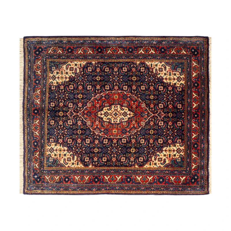 فرش دستبافت 0,5 متری مدل ساروق کد 45P7289 زمینه سرمه ای