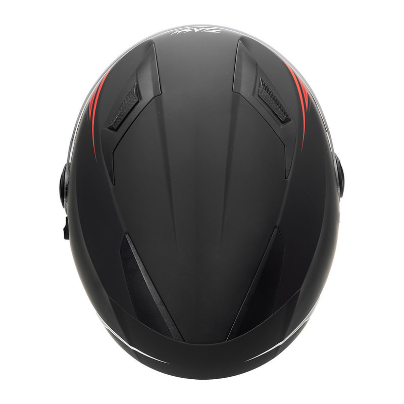 کلاه کاسکت بدون فک فلش مدل 868 matt black-red-white