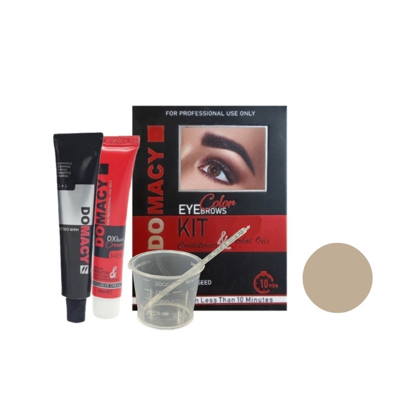 کیت رنگ ابرو دوماسی شماره 12 حجم 15 میلی لیتر رنگ مرواریدی