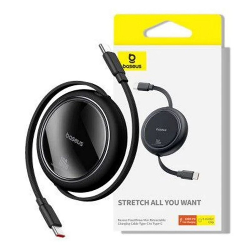 کابل USB-C  بیسوس مدل Free2Draw Mini Retractable 100W طول 1 متر