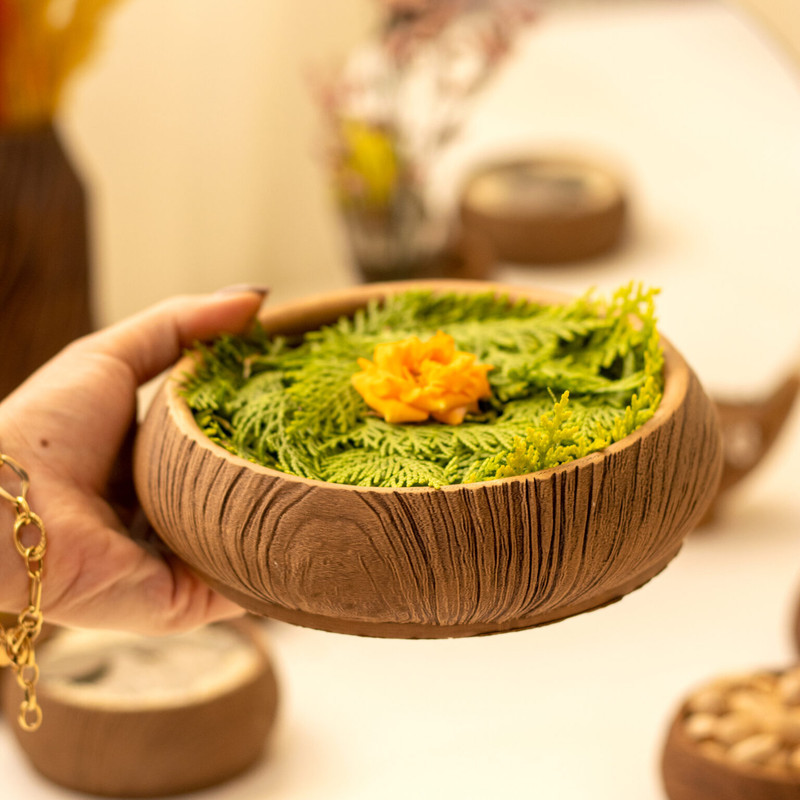 مجموعه ظروف هفت سین ۱۲ پارچه طرح چوب مدل Ch