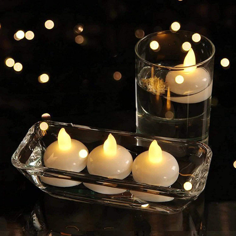 شمع ال ای دی مدل Floating مجموعه 12 عددی