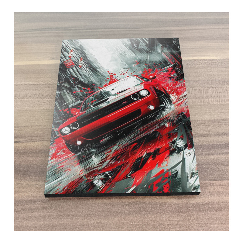 تابلو شاسی گوفی مدل ماشین اسپورت دوج چلنجر طرح Dodge Challenger Sport Car کد RED02