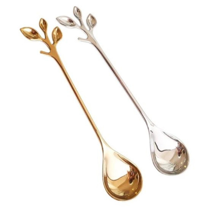 قاشق چای خوری مدل گلبرگ بسته دو عددی