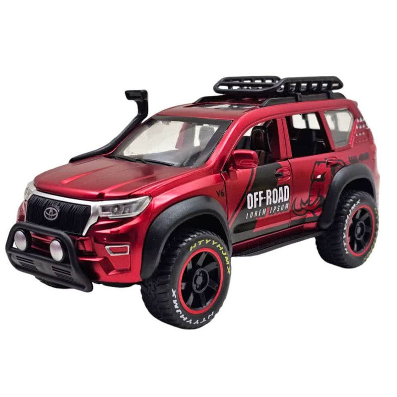 ماکت ماشین ناب سل مدل تویوتا پرادو فلزی چراغدار موزیکال آفرود TOYOTA PERADO OFF-ROAD V6