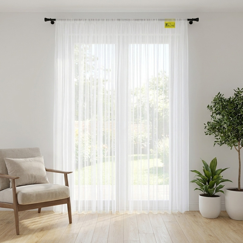 پرده تیکو دکو مدل حریر کلاسیک 7170 دوخت ساده سایز 170 × 295 سانتی‌متر