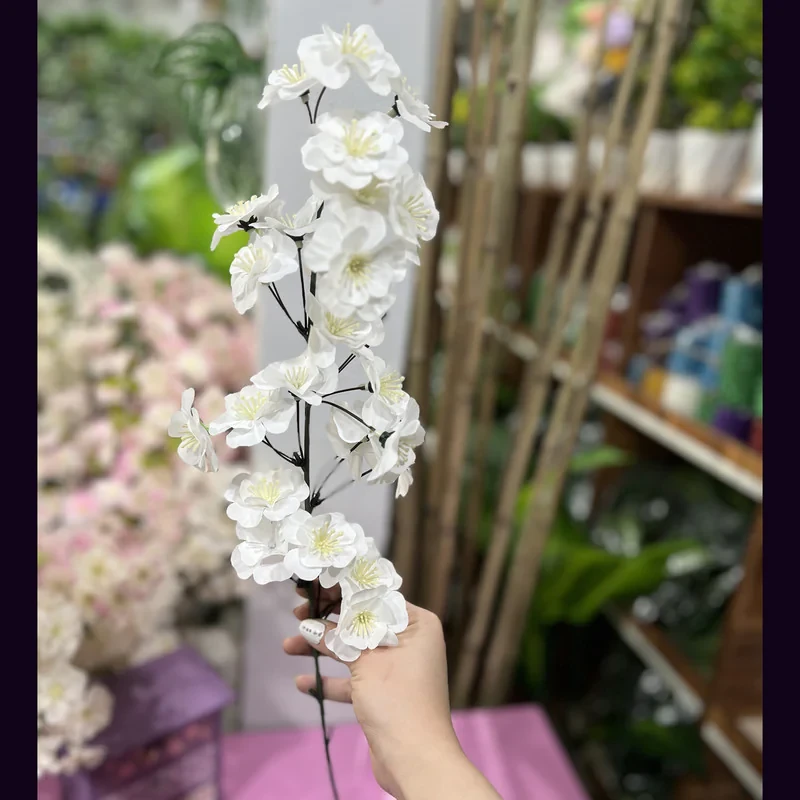 گل مصنوعی مدل شکوفه ریزه 01، مجموعه 3 عددی، با ابعاد 10x10x70 سانتی‌متر و وزن 100 گرم