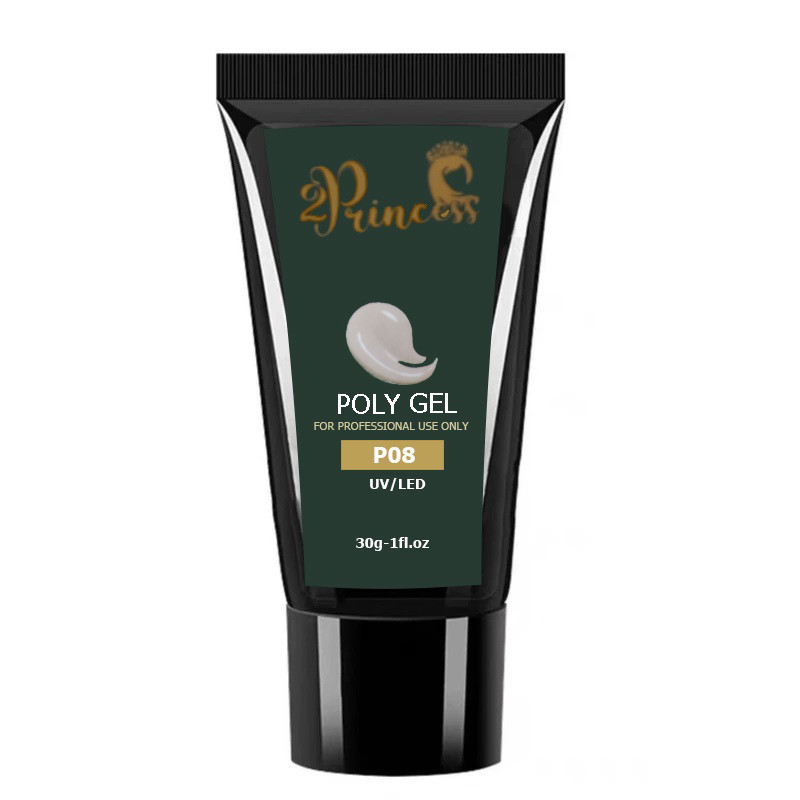 پلی ژل کاشت ناخن پرنسس مدل P08 وزن 30 گرم رنگ خاکی
