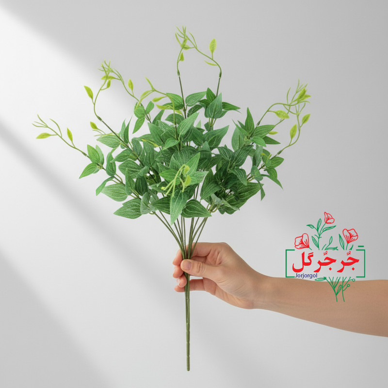 گل مصنوعی جُرجُرگل مدل بوته برگ چای