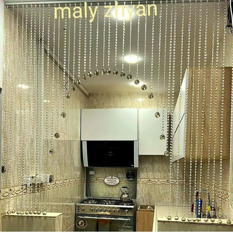 پرده آویز آریا کریستال مدل هلال سایز 130x130 سانتی متر