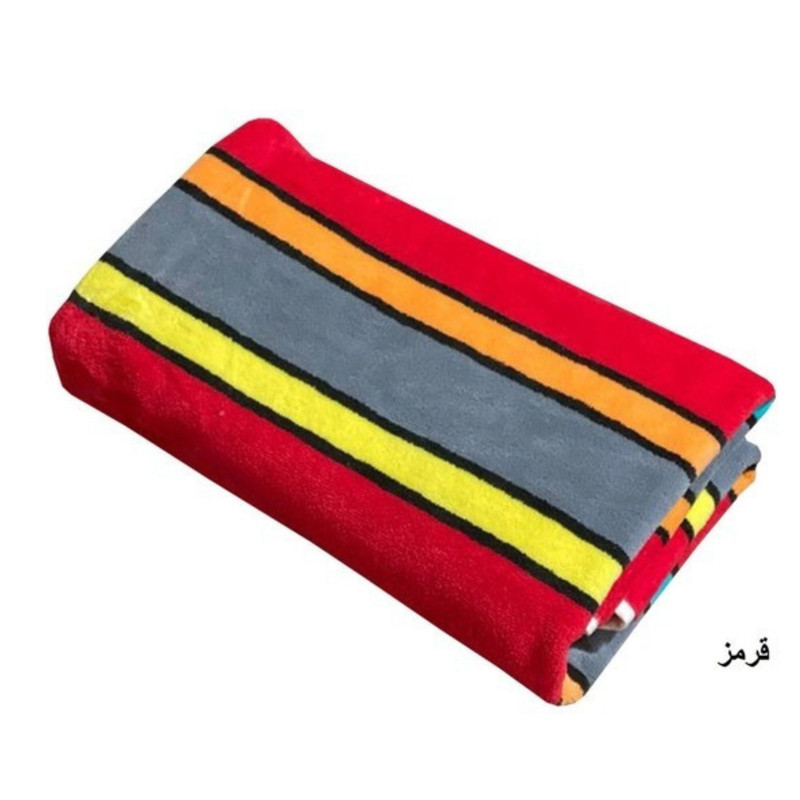 حوله حمام ماندگار طرح راه راه MA31211 سایز 100x170 سانتی متر