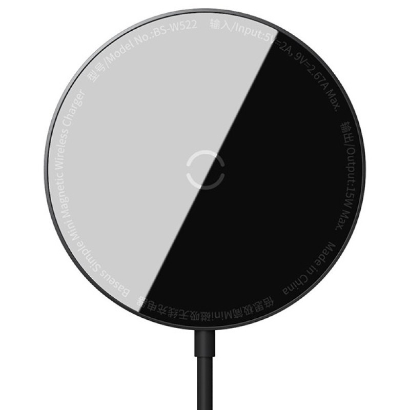 شارژر بی سیم باسئوس مدل Simple Mini Magnetic Wireless Charger WX01-JKF