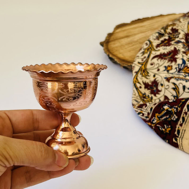 جام هفت سین مسی طرح لیزری کد ZH266.2