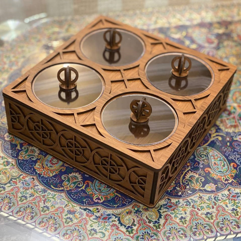 جعبه پذیرایی مدل چوبی نفیس کد 206