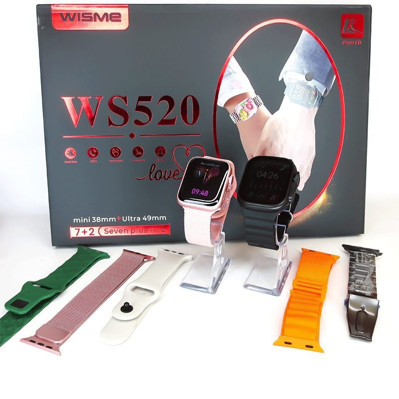 ساعت هوشمند مدل WS520 دارای قابلیت های صفحه نمایش رنگی، صفحه نمایش لمسی، کنترل موسیقی (Music Player)، قابلیت مکالمه از طریق بلوتوث، پشتیبانی از زبان فارسی در منو و سیستم‌عامل بند فلز
